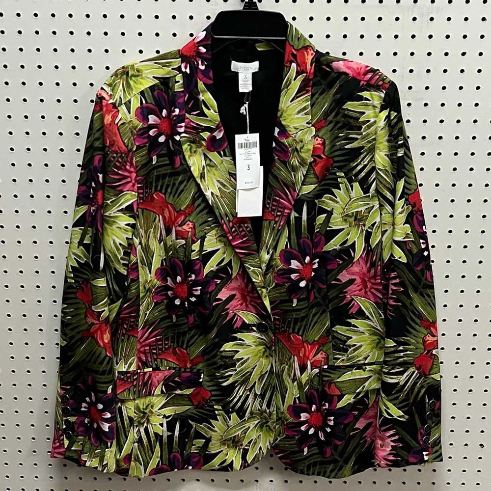 NWT Chico’s Floral Multicolored Jacket